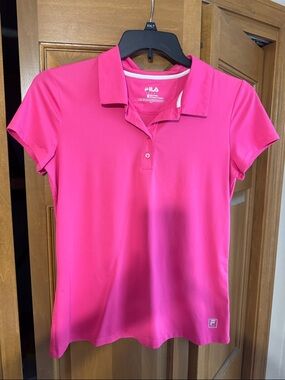 FILA Women's Hot Pink Polo Athletic Top